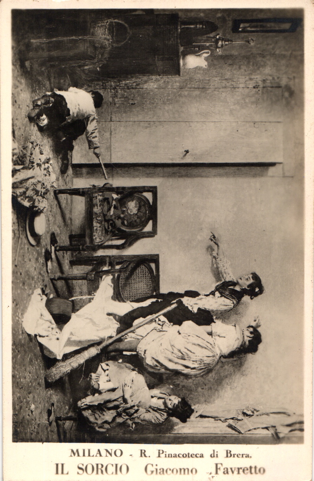 Vintage postcard - The Sorcerer telling Old Breton Tales