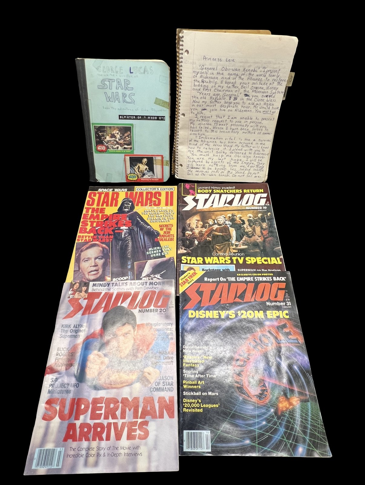 Vintage Starlog magazines and Star Wars memorabilia collection