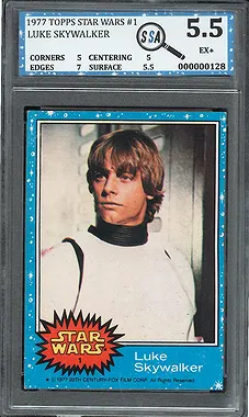 1977 Topps Star Wars #1 Luke Skywalker SGC 5.5 EX+