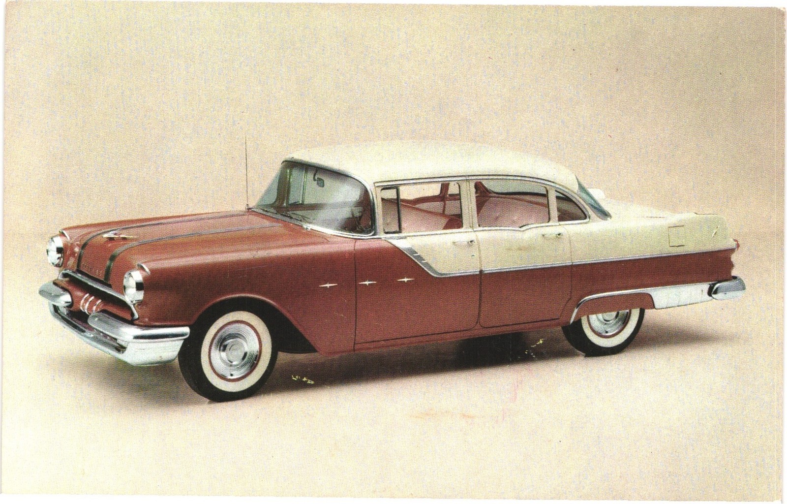 1956 Pontiac Star Chief Custom Four-Door Sedan auto advertising postcard