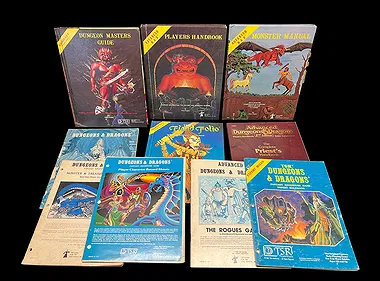 Vintage Dungeons and Dragons TSR book collection