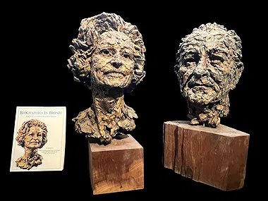 Robert Berks bronze bust pair with Biographies in Bronze book