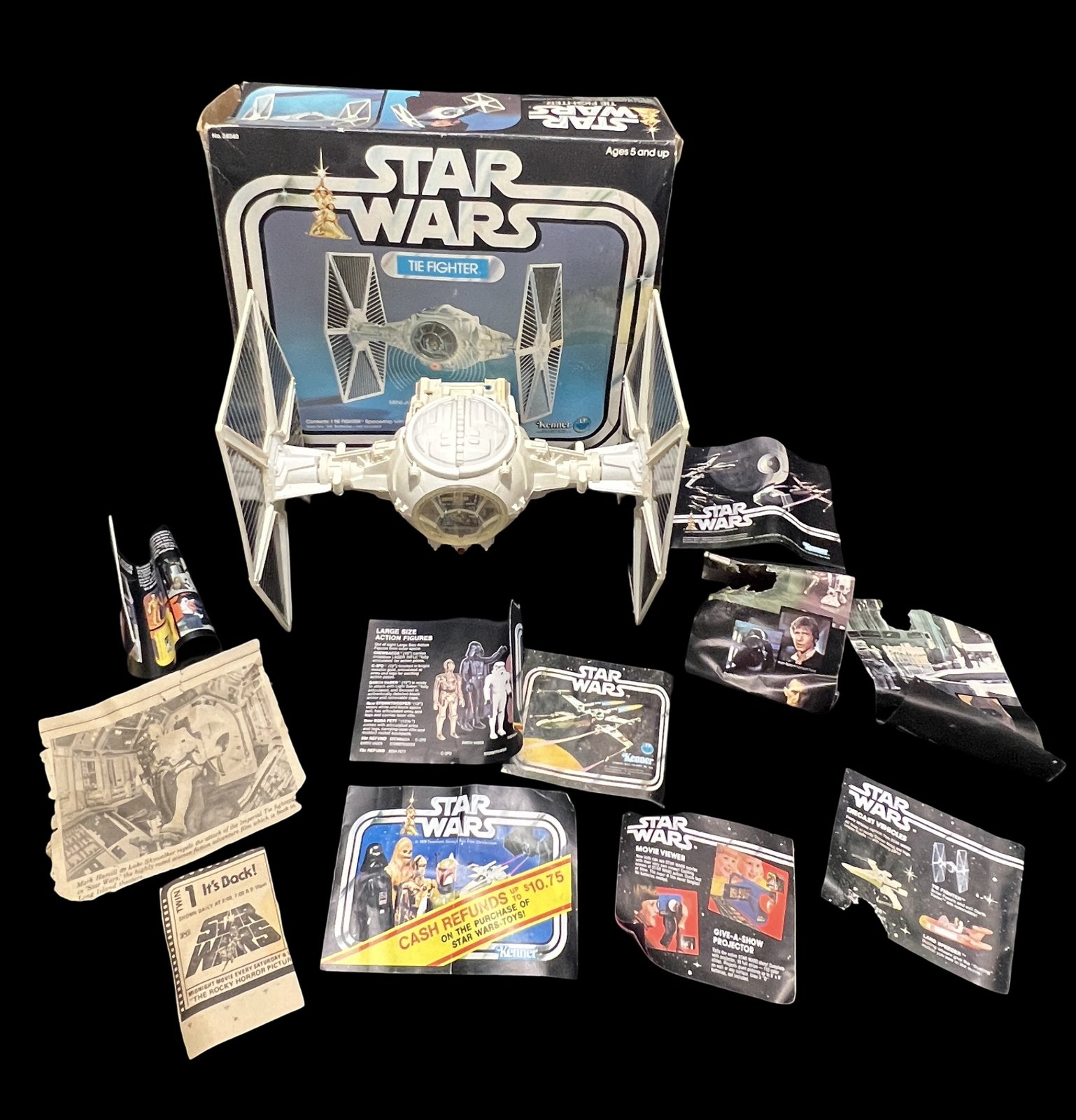 Vintage Kenner Star Wars TIE Fighter with original box and inserts