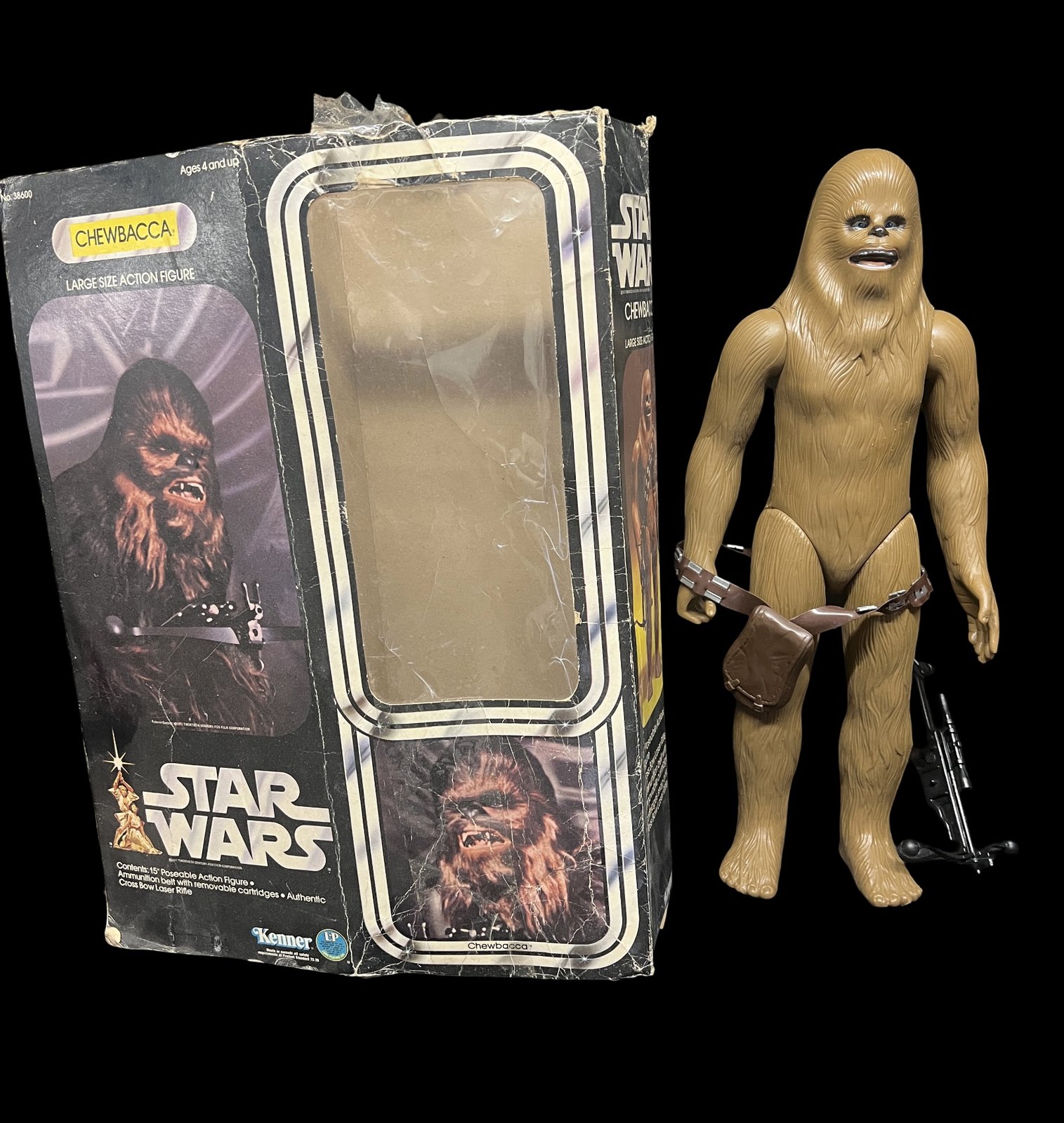 Vintage Kenner Star Wars Chewbacca large size action figure with box