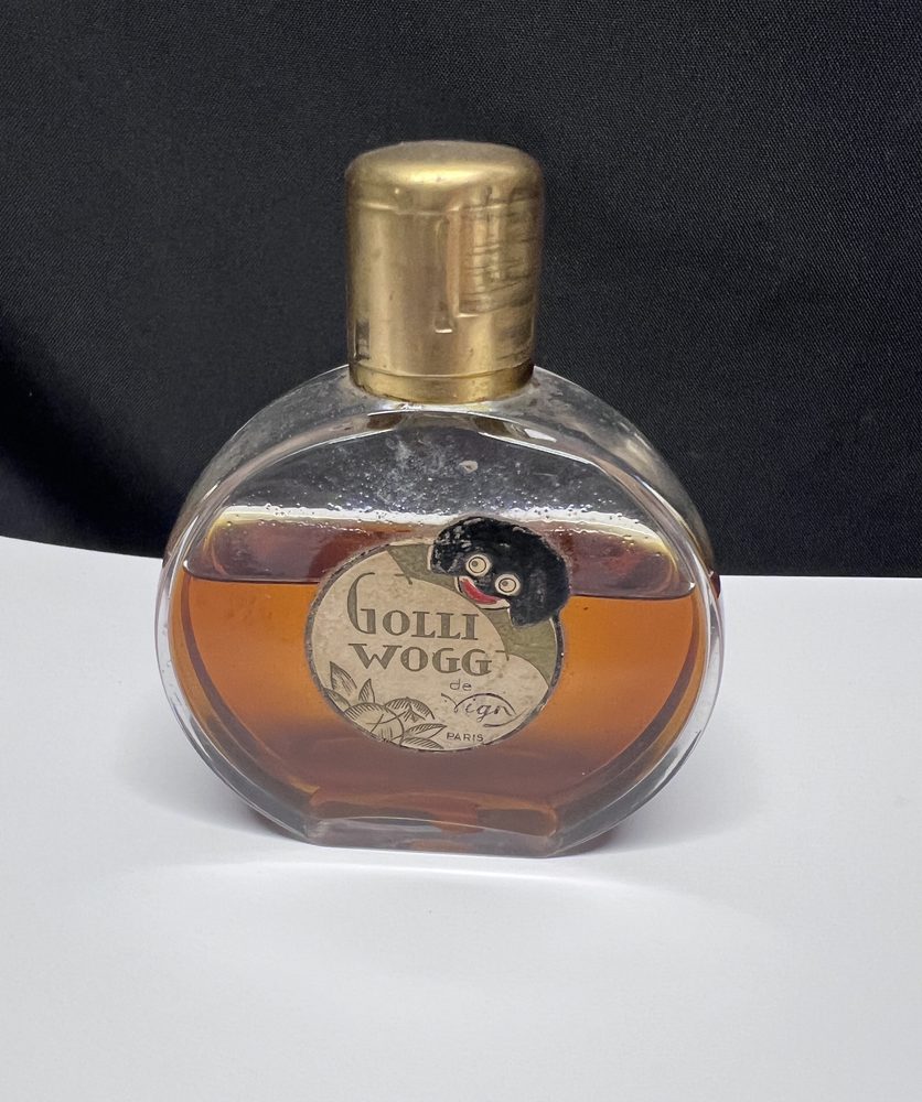 Golli Wogg de Paris perfume bottle with illustrated label, Paris, France