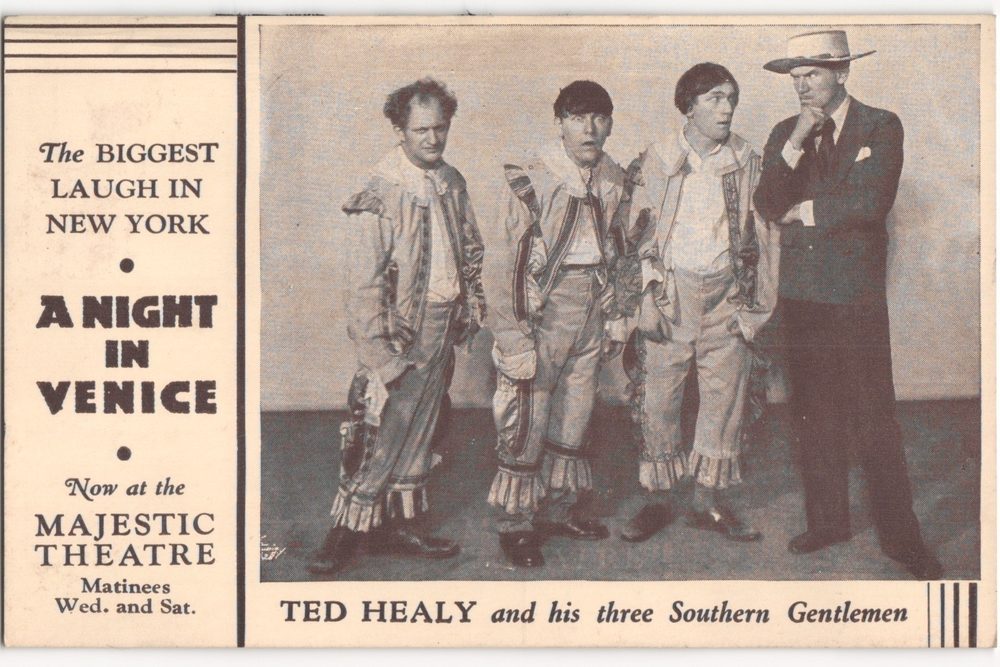 1929 A Night in Venice Ted Healy Pre-Three Stooges Moe Larry Shemp Majestic Theatre NY Postcard