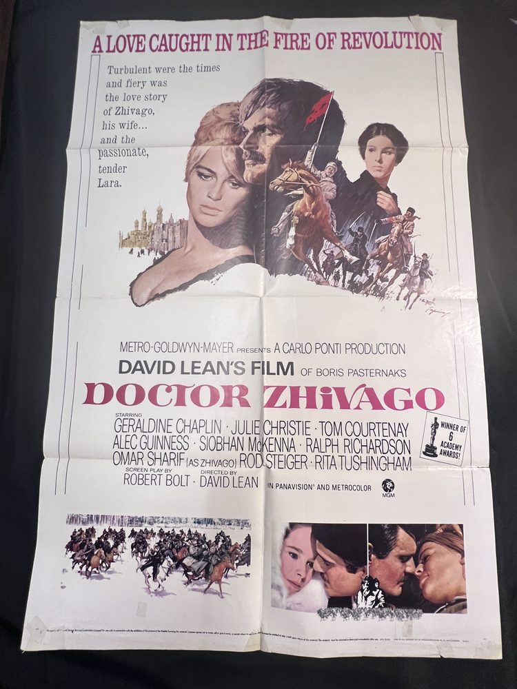Doctor Zhivago 1971 re-release one sheet movie poster, Omar Sharif and Julie Christie, MGM