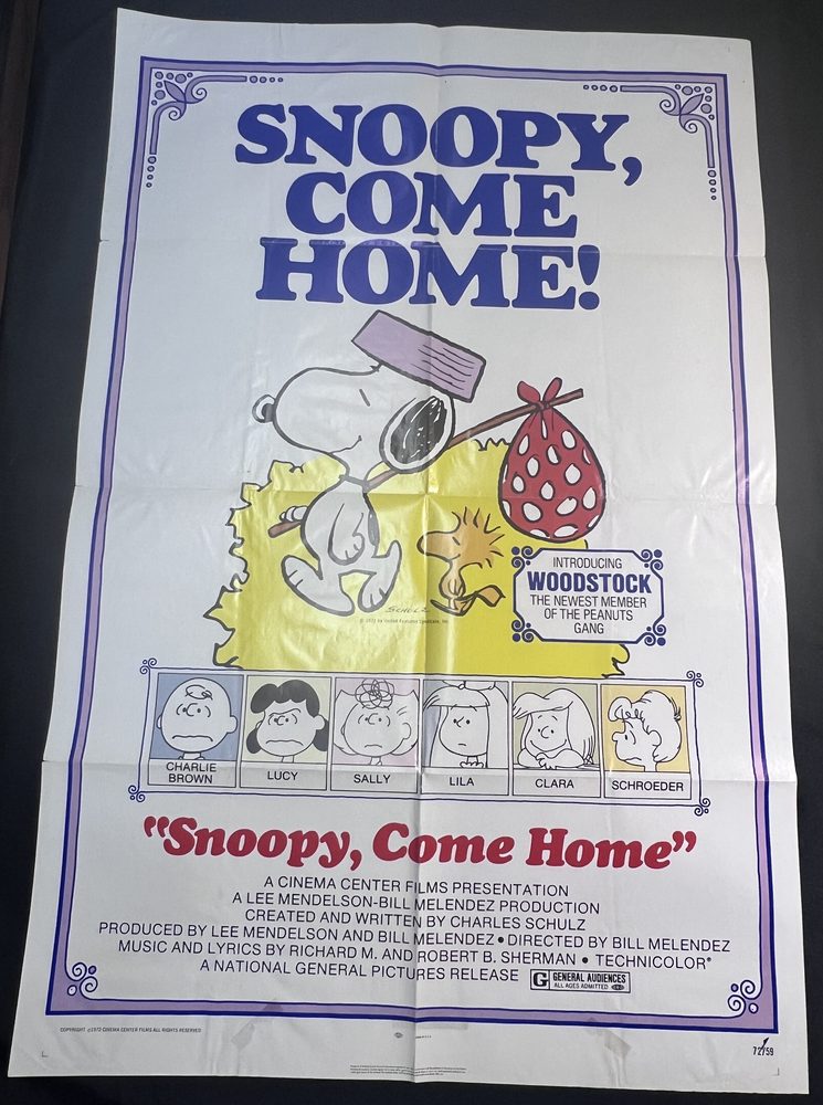 Snoopy, Come Home! 1972 original one sheet movie poster, Cinema Center Films / National General