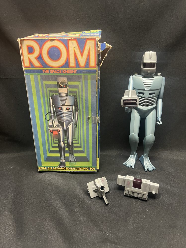 Original ROM The Space Knight action figure with box and accessories, Parker Brothers, circa 1979