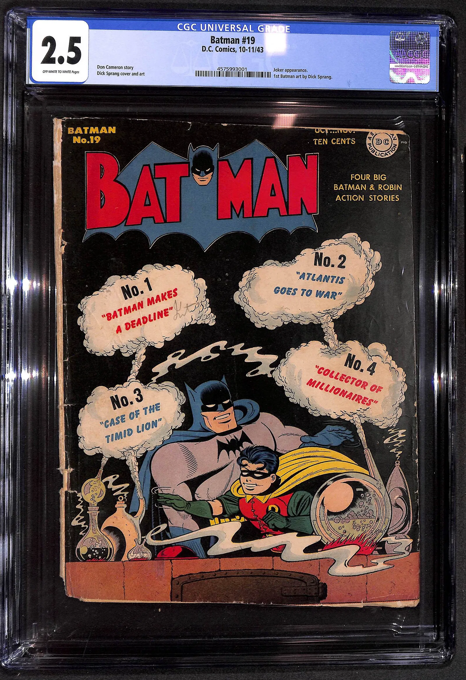 Batman #19 CGC 2.5 DC Comics 1943 Joker appearance 1st Batman art by Dick Sprang