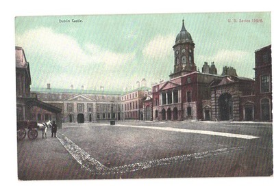 F. von Bardeleben Dublin Castle Courtyard Bedford Tower Horse Carriage Ireland