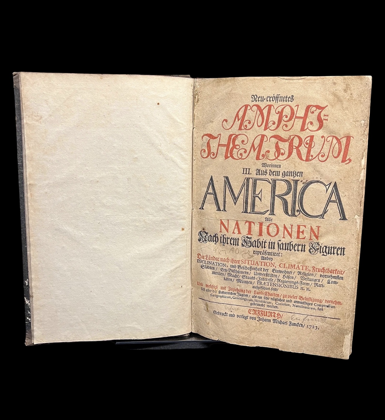 Neu-eroffnetes Amphitheatrum 1st edition published by Johann Michael Funcken 1723