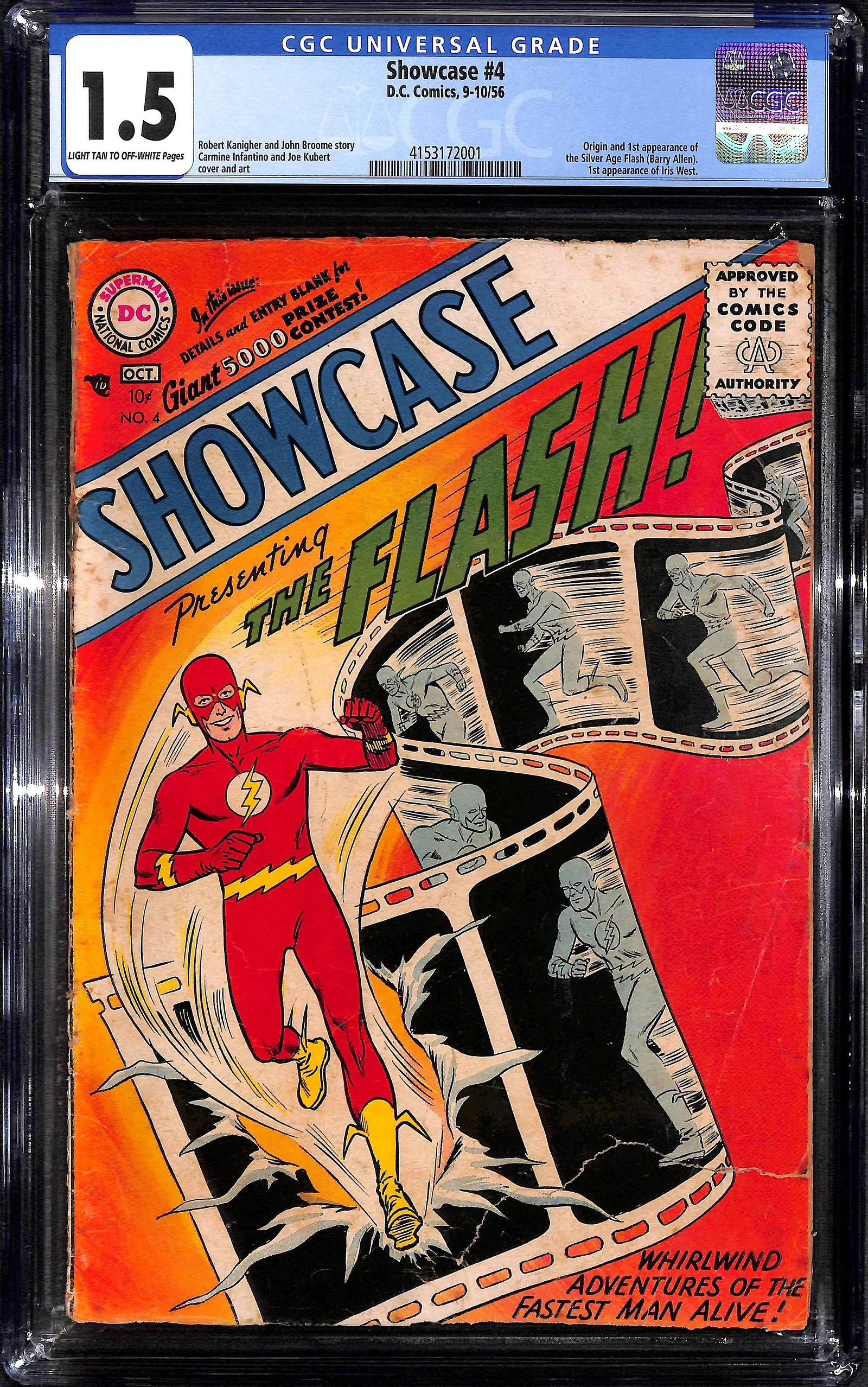 Showcase #4 CGC 1.5 Origin and 1st appearance of Silver Age Flash Barry Allen