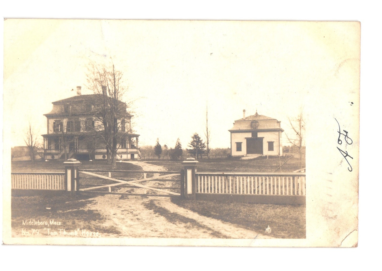 Tom Thumb House Middleboro Massachusetts RPPC, Plymouth postmark 1909
